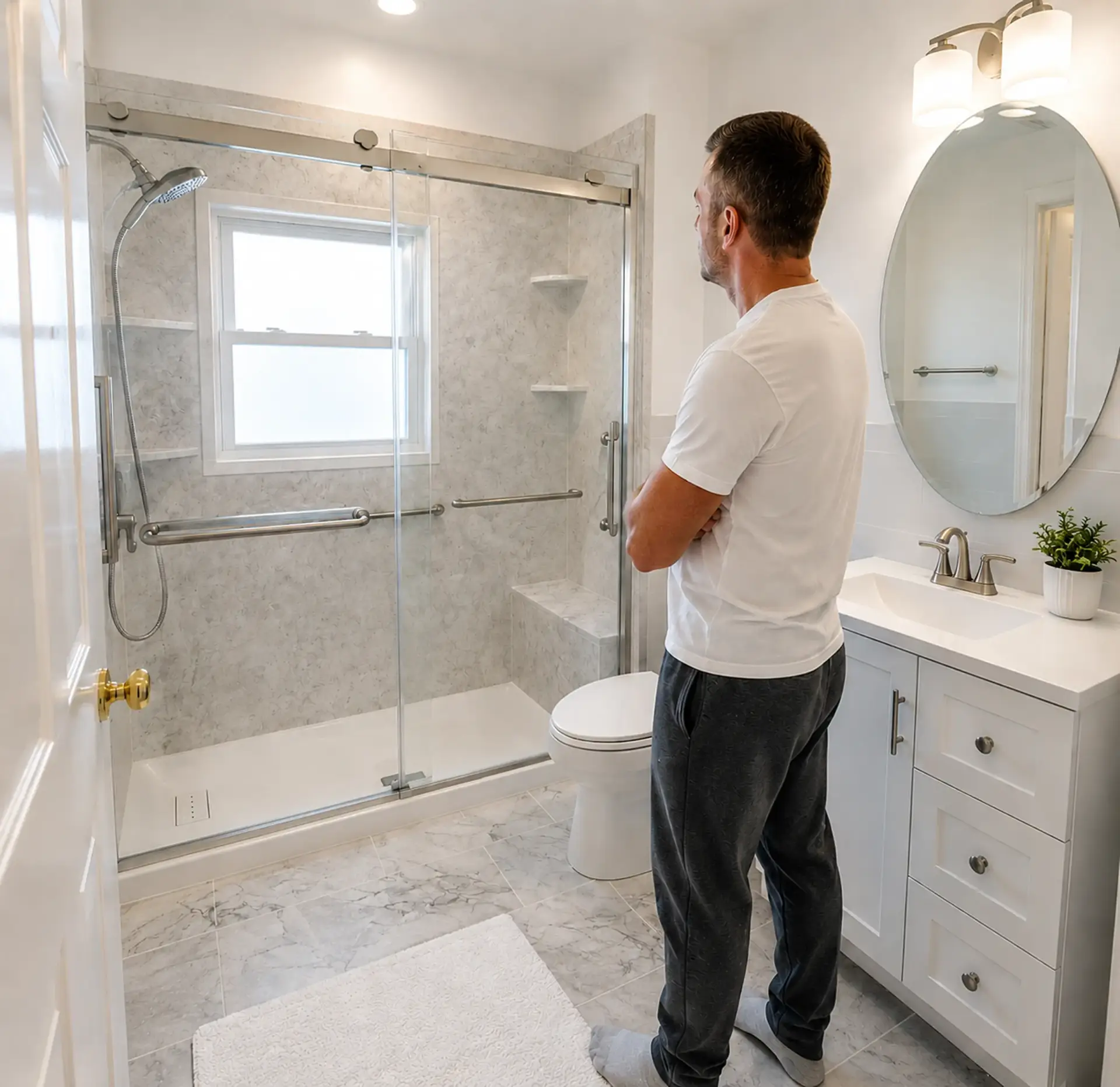 Completed bathroom remodel final inspection by BML Construction in Orlando, FL