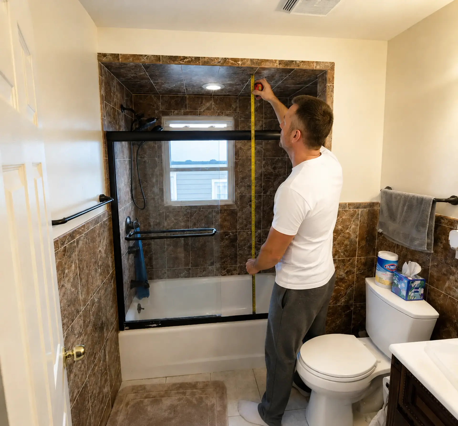 Shower remodel installation in progress by BML Construction in Orlando, FL