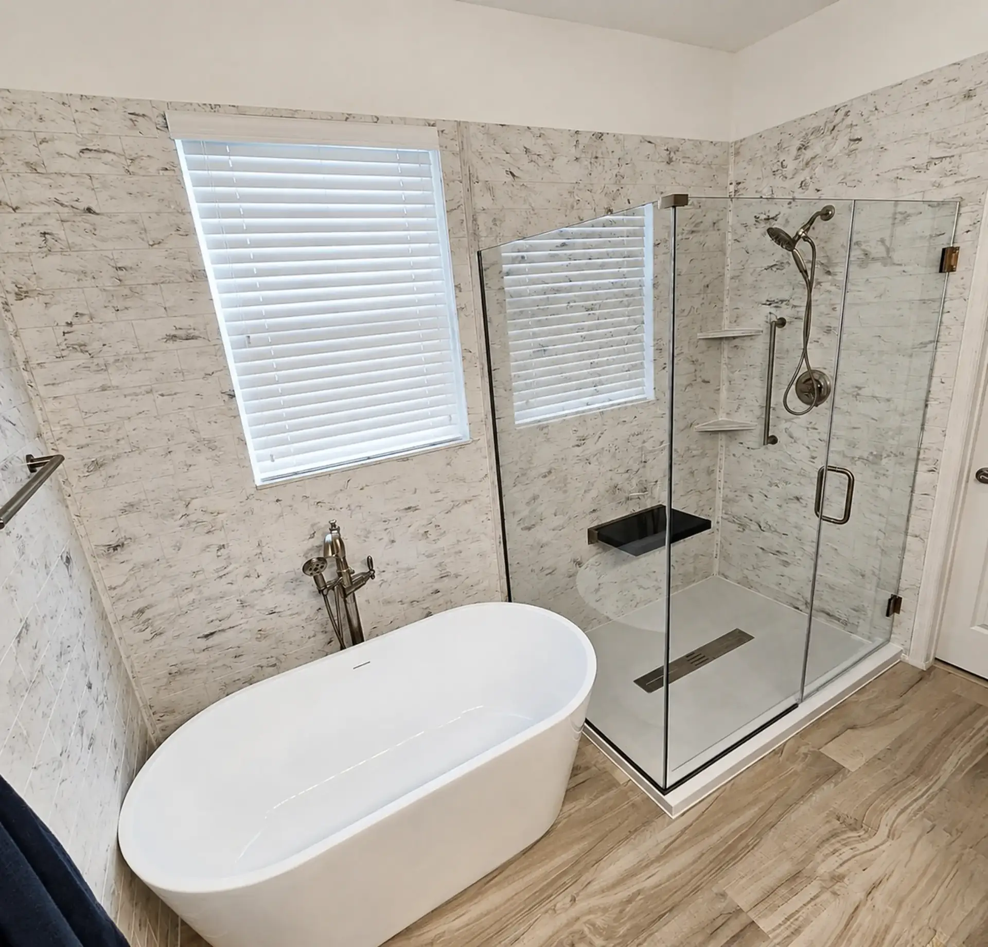 Custom bathroom fixtures and finishes installed by BML Construction
